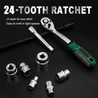 Juego De 15 Piezas De Llaves De Fijación Con Llave De 1/4 Y 24 Dientes Incluye Varilla De Extensión De 100MM Y Llave Corta Para Reparación De Coches Herramienta Metalmecánica - details 1