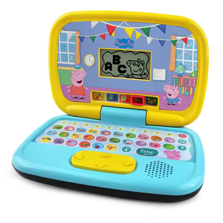 VTech - El Portátil de Aprendizaje de Peppa Pig 553522: Ordenador Educativo Infantil +3 Años. 15 Actividades para Aprender Letras, Números, Música, Teclado ABC y las Voces de Peppa y sus Amigos. ¡Aprende y Juega con Peppa! - 1