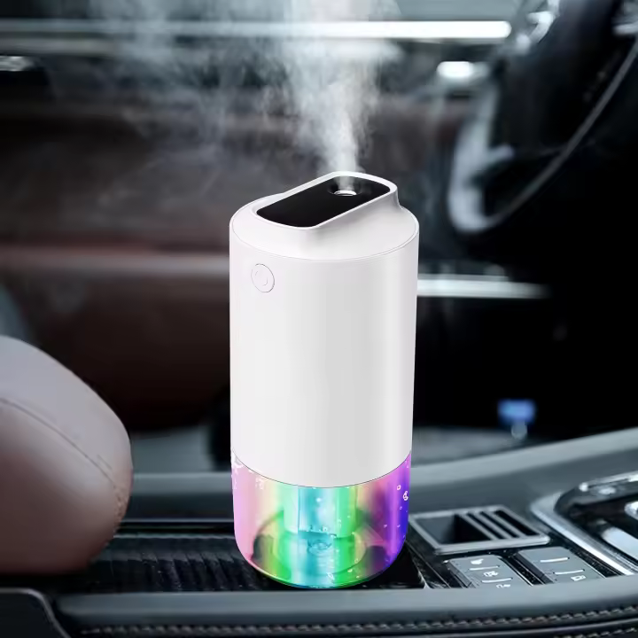 Mini humidificador portátil de 250 ml, ambientador para coche con indicador de batería, pequeño humidifier, USB, con luz nocturna, para viajes, oficina, dormitorio - 1