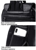 Mochila Para Mujer 2022 Nueva De Cuero Suave De Alta Calidad Banda De Hombro Arco Gran Capacidad Para Viajes Y Escuela Color Negro - details 21