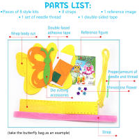 Kit De Costura Para Niños 8 Piezas DIY Con Algodón Y Agujas Seguras Juguete Educativo De Preschool Para Crear Manualidades - details 6