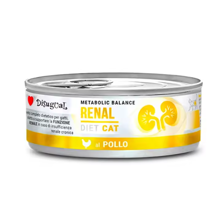 Disugual Diet Cat Renal Latas para Gatos con Pollo - 12 unidades x 85 gr - 1