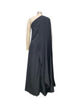 BAMBOOBOY Vestido Largo Bohemio Elegante Para Mujer Hombro Solo Sin Mangas De Seda Suave Estilo Solidario A-Line Sundress - details 12