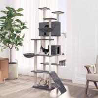 vidaXL Rascador para gatos con postes de sisal 191 cm torre para gatos Color Crema,  Gris claro,  Gris oscuro y mas - details 2