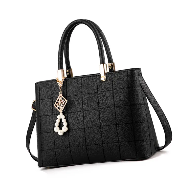 Bolso de Mano para Mujer, Bolso de hombre versáril, Bolso con ASA superior, Bolso de Mensajero versáril para el trabajo Diario, Viajes, Negro, Talla única - 1
