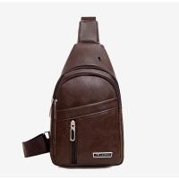 Nueva Bandolera De Cuero PU Para Hombre Bolsa De Pecho Para Viaje Cruzada Negra Estilo Casual Sling Bolsa De Hombro Mensajero - details 8