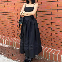 SUCHCUTE Vestido Largo Negro Para Mujer Estilo Coreano Gótico Vintage Sin Mangas Slim Ajustado Para Fiestas Clubwear Verano - details 14