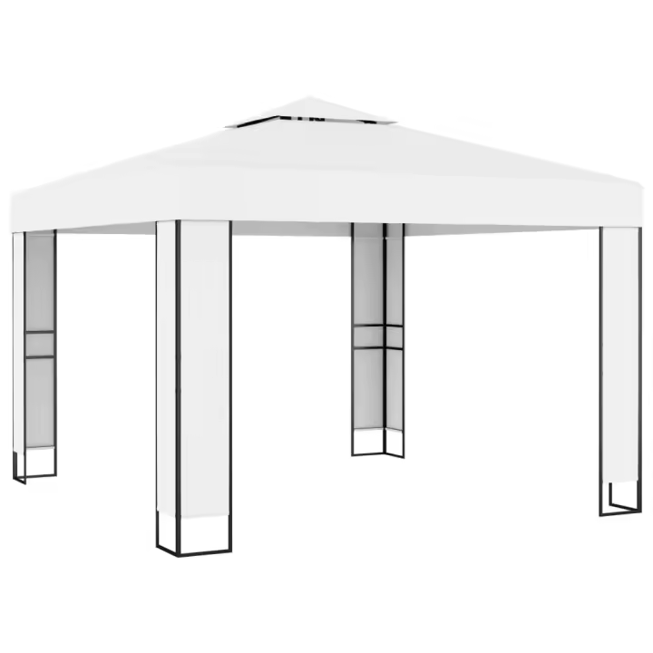 vidaXL Cenador con Doble Techo Carpa para Fiestas Bodas Toldo Jardín Color Taupé,  Blanco,  Antracita y mas - 1