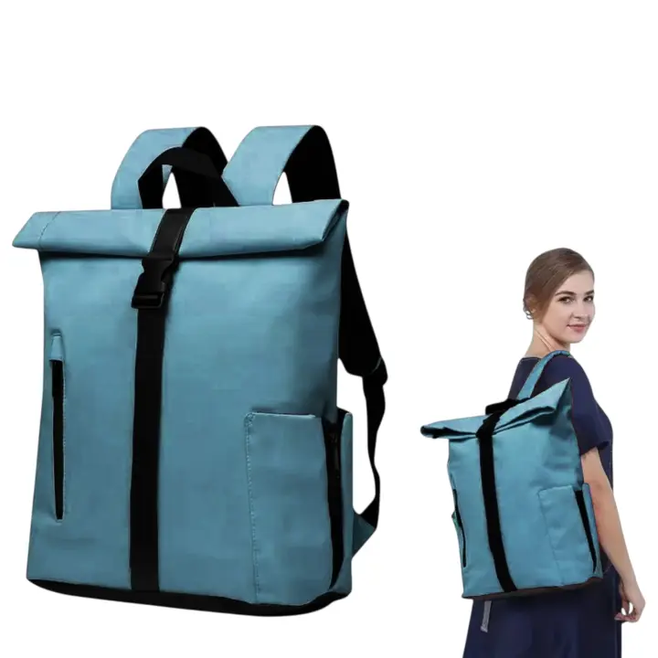 Mochila Enrollable para Hombre, Mochila Impermeable Mujer para Portátil 15.6 Pulgadas, Moquera de Viaje Ligera para Hombre y Mujer de 21-25L, Bolso Escolar con Múltiples Compartimentos, Mochila Duradera de Capa Suave para Deportes al Aire Libre, 888 - 1