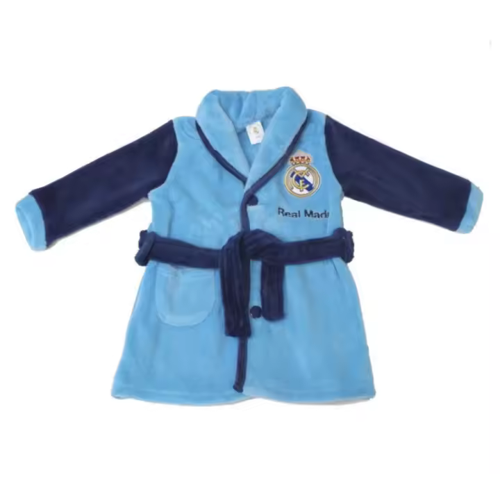 Bata de casa Real Madrid para niño talla 8 tejido coralina escudo bordado producto oficial RM305T8 - 1