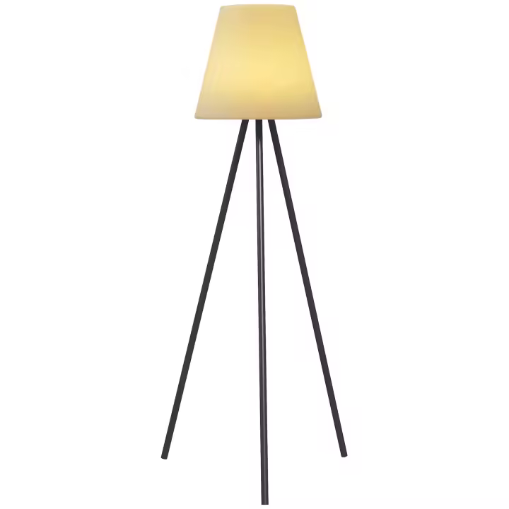 Outsunny Lámpara de Pie Solar Lámpara de Pie Exterior, Lámpara Solar LED Recargable USB para Interior, Lámpara de Pie Impermeable IP44, Aluminio, Blanco Cálido Regulable, Negro - 1