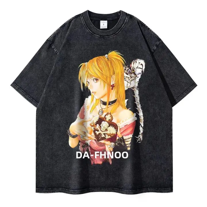 Camiseta Oversize Vintage Amane Misa Anime Death Note Manga Yagami Light Streetwear Mujer Camiseta De Manga Corta Para La Primavera Y Verano - 1