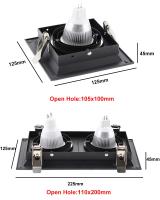 2/4pcs Negro/Blanco Cuadrado Inserción Aluminio Hierro Luz LED Tapa GU10MR16 Soporte De Bombilla Spot Luz Bajo Fijación Fixture - details 2
