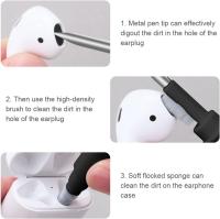 Kit de limpieza AirPod, pluma limpiadora Airpod 3 en 1 with Esponja, auriculares inalamdricos Clean Pen, Kit de limpieza de auriculares múltiples-Negro - details 2