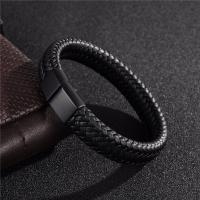 Pulsera De Cuero Retro Para Hombres Abierta Tamaños Múltiples Tejida Regalo Deportivo Al Aire Libre Estilo Vintage - details 4