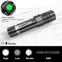 Linterna LED De Alta Potencia Zoomable Para Camping Impermeable 4 Modos De Iluminación Multi Función Cargador USB T6 Lámpara De Bolas De Aleación De Aluminio - details 6