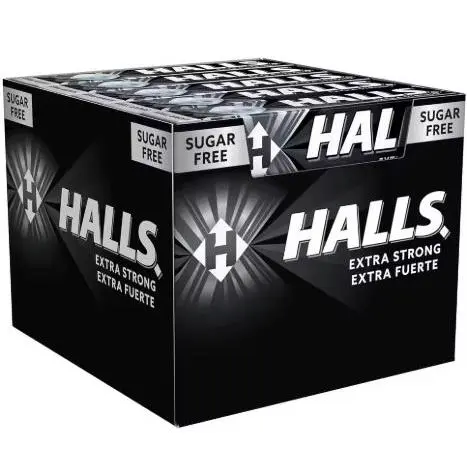 HALLS Extra Fuerte caramelos sin azúcar 32 g - CAJA de 20 Paquete - 1