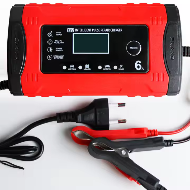 Cargador De Batería Inteligente 12V 6A Para Vehículos Con Pantalla Digital Carro Motocicleta Camión Adecuado Para Baterías De Plomo-Acidez - 1