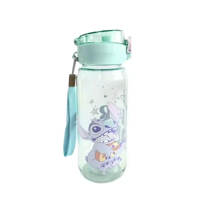 Botella de agua Princesas Disney Transparente con pajita 600ml - 1