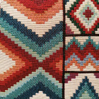 Lafabricadelastelas- Gobelino Jacquard TRIBAL, AZTECA., tela por metros .Tapicería, resistente, opaco, alta calidad y durabilidad, cortinas, cojines, colchas, bolsos. - details 4