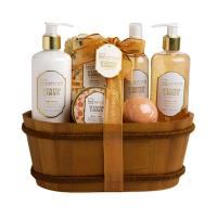 Cesta Grande Madera 6 Piezas – Lujoso Set de Cuidado Personal: Gel de Ducha, Loción, Sales, Spray, Bomba y Exfoliante FAB: AQUARIUS COSMETIC. MARCA ICD INSTITUTE - details 0