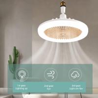 Ventilador de techo LED con luces, lámpara de techo de 30 W con ventilador y control remoto, temporizador, LED regulable de 3 colores, 3 velocidades para espacios pequeños, dormitorio, casa, oficina - details 1