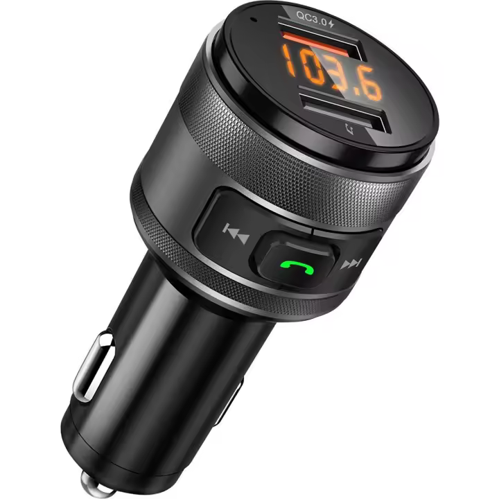 Transmisor de FM, Bluetooth para Coche, Adaptador de Radio, Manos Libres mM3, Cargador Doble USB - 1