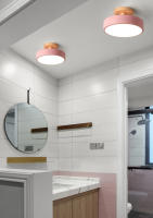 Lámpara De Techo Redonda De Madera Industrial Para Entrada Sala De Estar Comedor Dormitorio Estudio Baño Iluminación Moderna - details 6