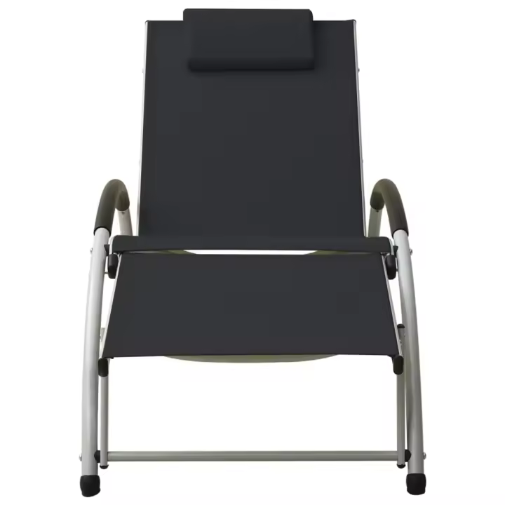 vidaXL Tumbona con cojín de textilene Negro, Crema, Taupé Sillas de Exterior Ideal para jardín, playa, piscina, terraza Tumbona Piscina Tumbonas Playa Tumbonas Jardín Exterior - 1