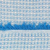 Colcha multiuso 85% algodón reciclado 15% poliéster diseño cuadritos azul cielo. - details 2