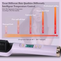 Cepillo alisador profesional - calentamiento rápido en 30 segundoscerámica ionizada45 vatios para alisar/plancharapto para cabello seco/húmedoantienredos - Morado- - details 6