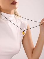 Joyería de moda oro Acero inoxidable collar damas metal vintage gota de agua colgante collar niñas regalo de cumpleaños - details 6