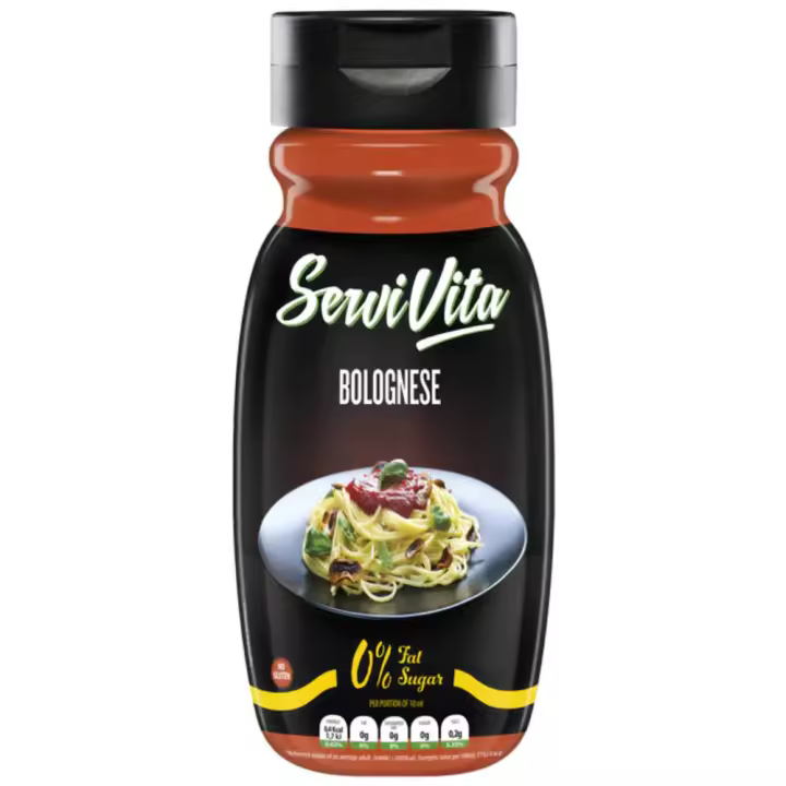 Salsa Zero Sabor Bolognese  Pack 2 unidades  320ml  0% Azúcares añadidos  Platos de pasta  4 kcal por cada 100 m  SERVIVITA - 1