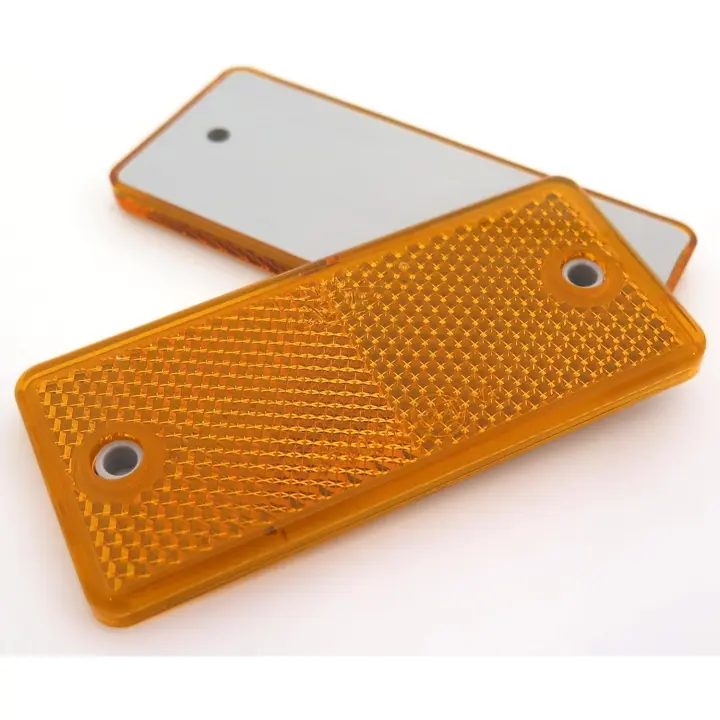 reflectores traseros rectangulares ámbar/naranja para remolques y postes de caravana con homologación E - 1