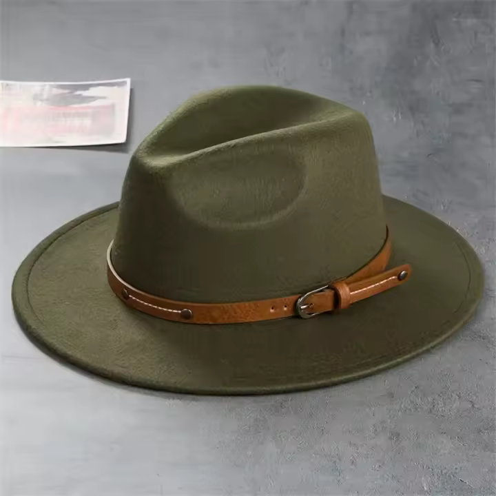 Sombrero De Vaquero Occidental Para Hombre Y Mujer Estilo Retro De Piel Con Hebilla Protección Solar Multicolor Accesorio De Moda Casual - 1