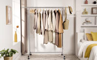 Burro Ropa, Perchero de Pie, Perchero Burro Ropa, Percheros de Ropa Resistente, Perchero Burro Ajustable de Metal con Ruedas - Altura Regulable - Burro Extensible para Ropa - 132 x 40 x 170 cm - details 7