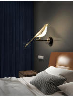 Lámpara De Pared LED Con Forma De Pájaro Dorado Estilo Nórdico Para Sala De Estar Dormitorio Bar Lámpara De Noche Creativa Y Decorativa - details 0
