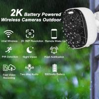 Cámara de seguridad 2K inalámbrica para exteriores, cámara WiFi de 2.4G/5G alimentada por batería para seguridad del hogar, cámara de vigilancia impermeable con detección de movimiento PIR, visión - details 0