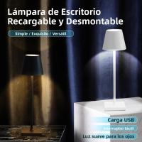 Lámpara De Escritorio LED 3 Colores Luz De Noche Táctil Protección Ocular Con Enchufe USB Para Estudio Luz De Mesa Lateral - details 0