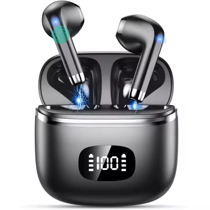 Auriculares - Auriculares Bluetooth 5,3 con 4 micrófonos con cancelación de ruido ENC - Graves profundos Estéreo  Negro - 1