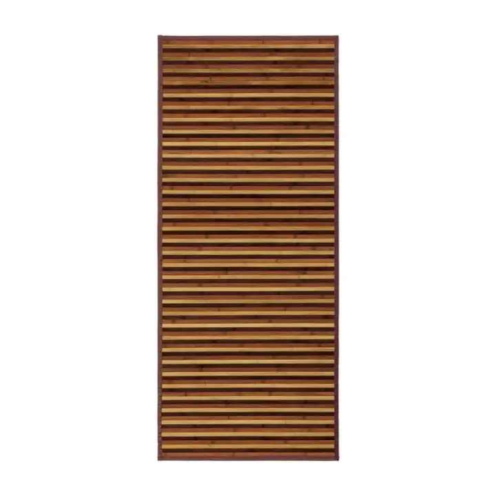 Dcasa Alfombra pasillera de bambú marrón de 75 x 175 cm - 1