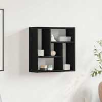 vidaXL Estantería de pared madera ingeniería envejecida 45x16x45 cm en color Madera antigua/Roble artisan/Roble negro | almacenamiento funcional diseño moderno para baño dormitorio sala - details 2