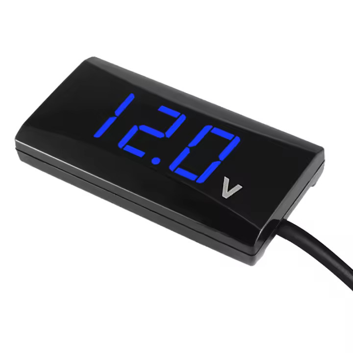 Voltímetro Digital Para Coche Y Motocicleta Rango De Medición 6-30V Forma Cuadrada Mini Monitor De Voltaje - 1