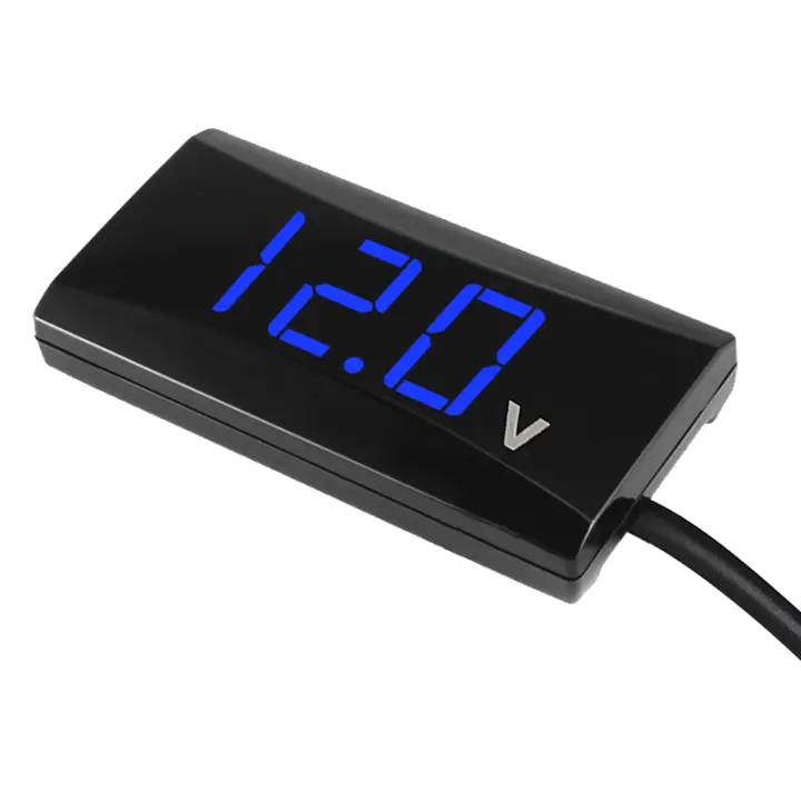 Voltímetro Digital Para Coche Y Motocicleta Rango De Medición 6-30V Forma Cuadrada Mini Monitor De Voltaje - 1
