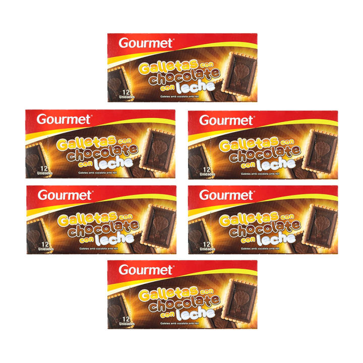 Pack 6× gourmet milk chocolate cookies – 150 g (900 g total) |   Crispy cookies with chocolate coverage