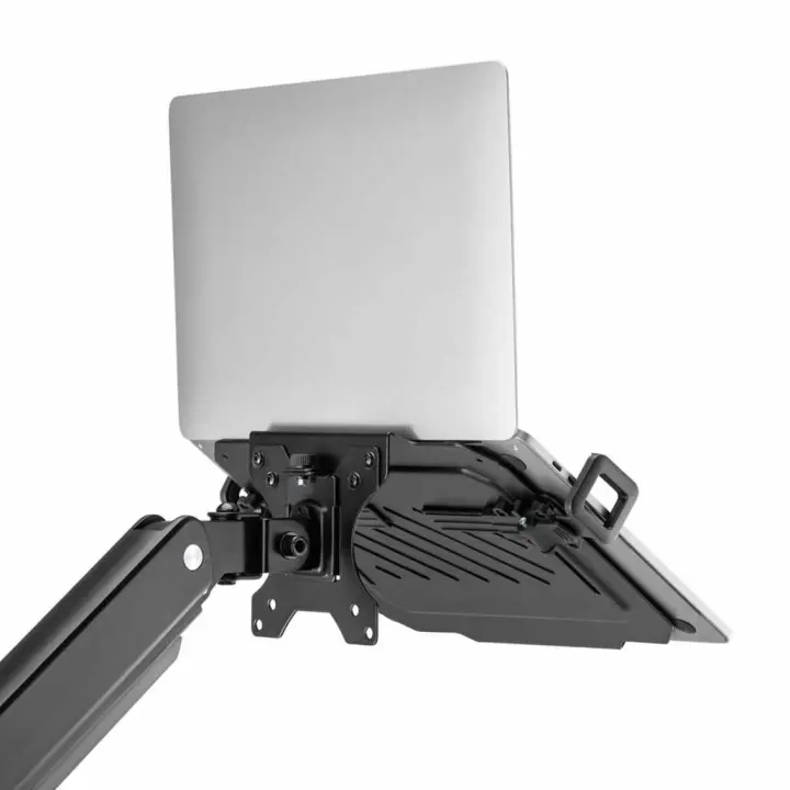 TECHZOCO Soporte Universal para Portátil, Base Ajustable para Portátil, Soporte Ergonómico Portátiles, Apto para Mesa, Metal, 9Kg Carga máxima, Apto para para Portátil de 12-17", No Incluye Brazo - 1