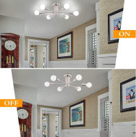 Lámpara De Techo De Hierro Nórdico Con 6 Luces Para Decoración De Piso Bajo Sala De Comedor Y Sala De Estar E27/E26 Soporte AC85-260V - details 14