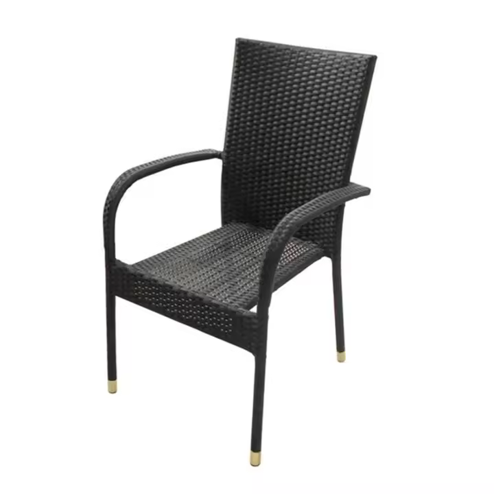 Silla de terraza ratán marrón 94x48x64 cm - 1
