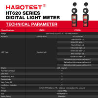 HABOTEST HT620 Luxímetro Digital De Alta Precisión Con Sensor De Luz Rotable 180° Instrumento Fotometro Para Medición De Luminosidad - details 6