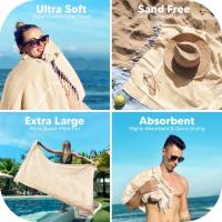 Toalla De Playa Turca Oversize 100% Algodón Toalla De Piscina Grande Absorbente Secado Rápido Ligera Sin Arena Tamaño Grande Toalla De Baño - details 6